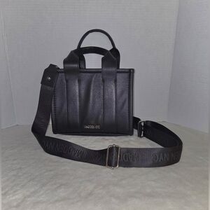 STEVE MADDEN NYC  Black MINI 9" Bag Small PURSE Logo Crossbody Logo Strap